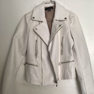 White faux leather jacket
